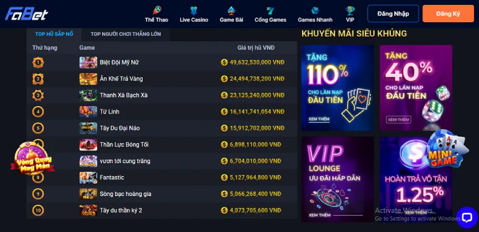 Hoàn trả cwin99 khuyến mãi